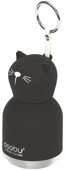 Sticlă termică pentru copii Asobu Bestie - Black Kitty, 200 ml