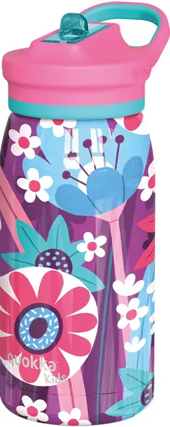 Sticlă termică Quokka Kids - Pop, Blooming Garden, 445 ml