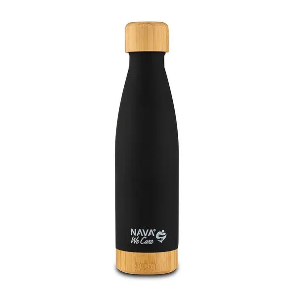 Sticla termoizolanta bambus calatorii Nava negru 500 ml