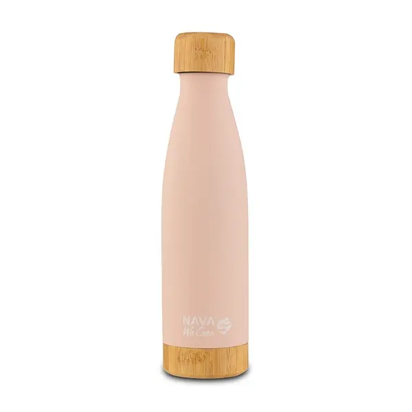Sticla termoizolanta calatorii bambus Nava roz 500 ml