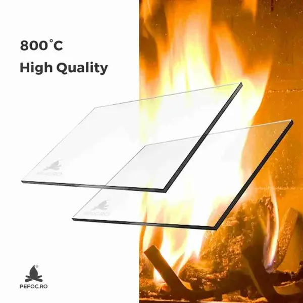 Sticla termorezistenta semineu soba temperaturi mari 800ºC