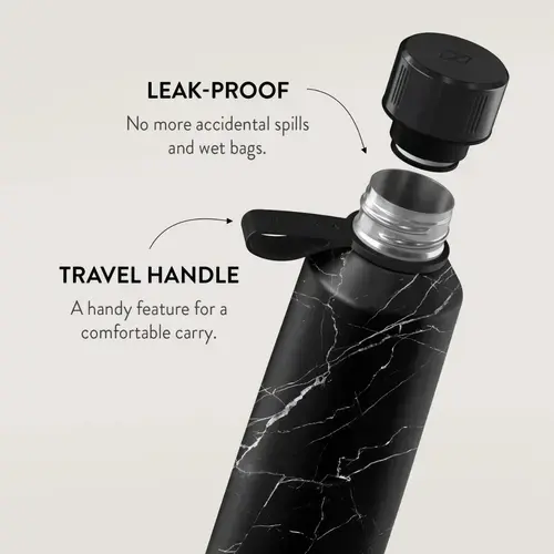Sticla Termos Burga Inox Black Marble, 500 ml