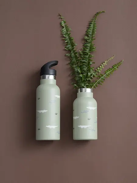 Sticla termos pentru copii 500 ml New Nordic model Crocodile