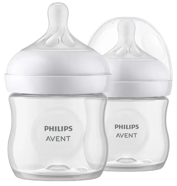 Sticle Philips Avent - Natural Response 3.0, cu suzetă 0luni+, 2 х 125 ml