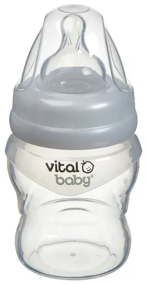 Sticluță de sprijin pentru hrănire din silicon Vital Baby - Anti-Colic, 150 ml