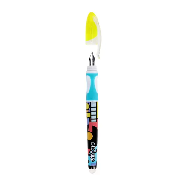 Stilou cu stergere Strigo Pop Art + 2 rezerve + dispozitiv curatare