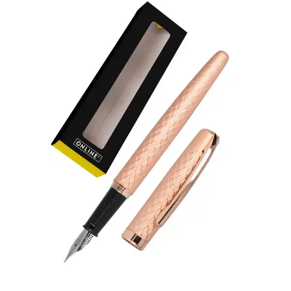 Stilou Online Eleganza Diamond Rosegold cu penita din iridiu M si cutie cadou Stilou Online Eleganza Diamond Rosegold cu penita din iridiu M si cutie cadou