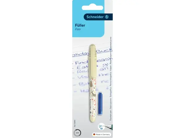 Stilou pentru incepatori Schneider Zippi + 1 x rezerva cerneala,penita M