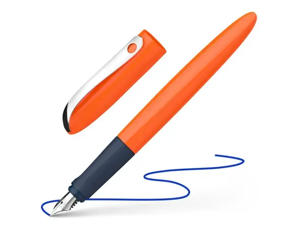 Stilou Schneider Wavy cu maner ergonomic pentru incepatori, portocaliu