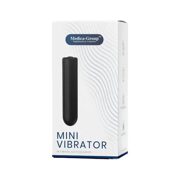 Stimulator clitoris MEDICA-GROUP Mini Vibrator, din silicon, cu vibrații silențioase, rezistent la apă, negru