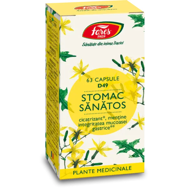 Stomac sanatos D49, 63 capsule, Fares