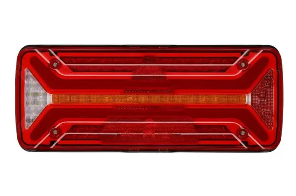 Stop spate dreapta ECOLED II (LED, 10 30V, cu intermitent, cu far de ceata, marsarier, cu stop, lumina de parcare, reflector triunghiular, indicator dinamic, conector: AMP 7PIN Bayonet)