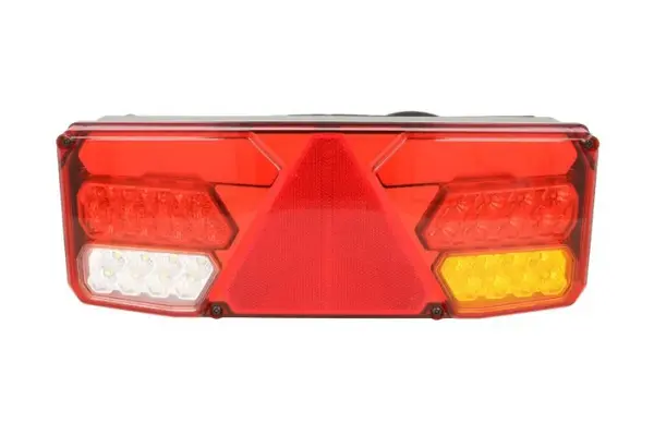 Stop spate dreapta (LED, 24V, cu intermitent, cu far de ceata, lumina de marsarier, cu stop, lumina de parcare, reflector triunghiular, cu un rezistor de sarcina indicator; cu sarcina la lumina de fra