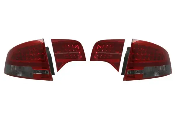 Stop spate stanga dreapta (LED, culoare sticla: rosu, culoare indicator: fumuriu, set) potrivit AUDI A4 B7 11.04-03.09