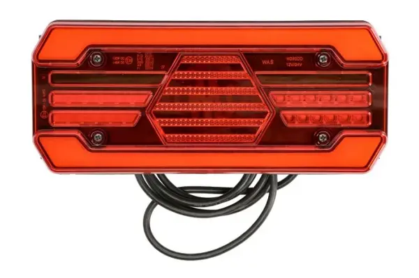Stop spate stanga (LED, 12 24V, cu intermitent, cu far ceata, lumina de marsarier, cu stop, lumina de parcare, cu iluminare placuta, reflector, indicator dinamic, lungime cablu: 2m)