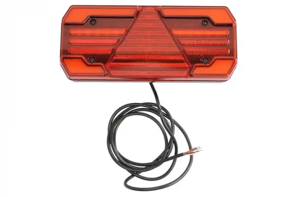 Stop spate stanga (LED, 12 24V, cu intermitent, cu lumina de ceata, cu stop, lumina de parcare, reflector triunghiular, lungime cablu: 2m)