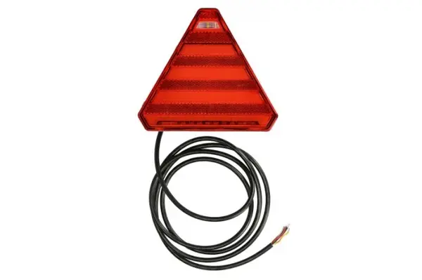 Stop spate stanga (LED, 12 24V, cu intermitent, lumina de marsarier, cu stop, lumina de parcare, cu iluminare placuta, reflector triunghiular, indicator dinamic, lungime cablu: 0,2m, 163x143x75mm)