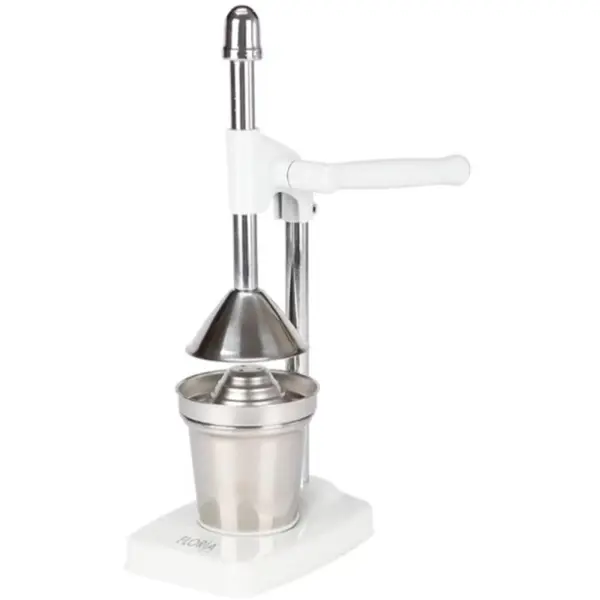 Storcator de Citrice Manual, Vas pentru Colectare, Maner din Aluminiu, Capacitate 400 ml, Argintiu