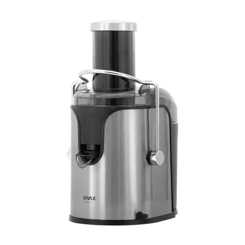 Storcator de fructe si legume, VIVAX AJ-800, putere 800 W, diametru tub 7.5 cm, recipiente de suc si pulpa, Argintiu