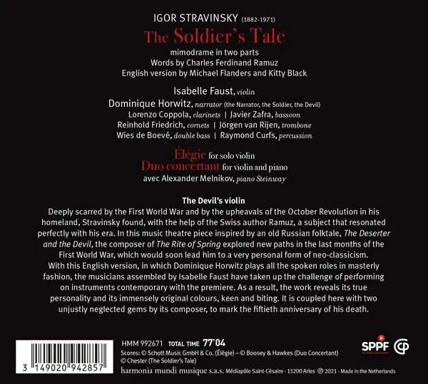 Stravinsky: The Soldier's Tale | Igor Stravinsky, Isabelle Faust, Alexander Melnikov