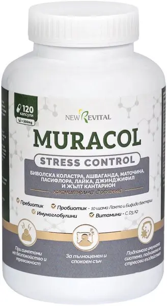 Stress Control Pentru stres, insomnie și anxietate, 120 capsule, Muracol