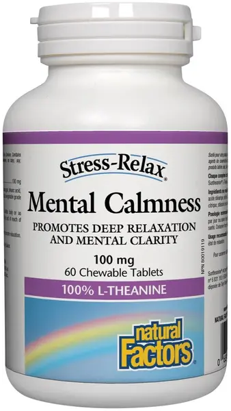 Stress-Relax Mental Calmness, 100 mg, 60 comprimate masticabile, Natural Factors
