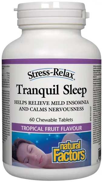 Stress-Relax Tranquil Sleep, 60 comprimate masticabile, Natural Factors