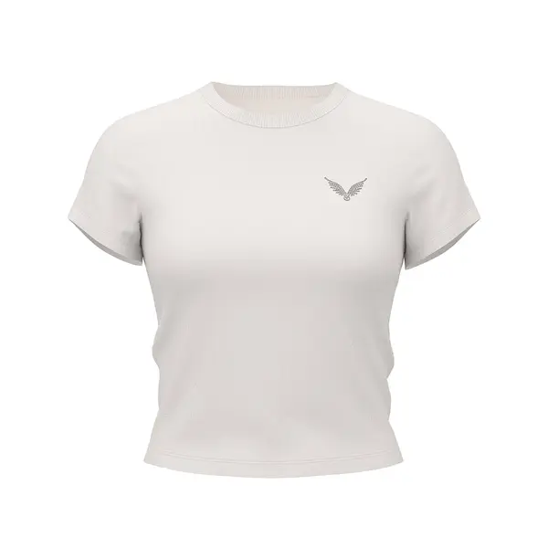 Stretch cotton fitted tee - coconut white S