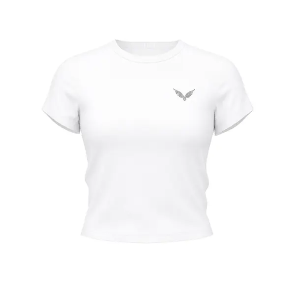 Stretch cotton fitted tee - white Xl