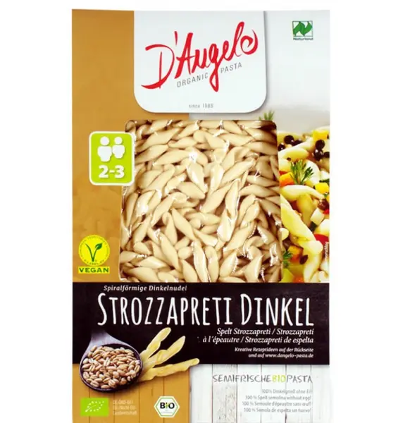 STROZZAPRETI BIO DIN GRAU SPELTA, 250G D'ANGELO PASTA