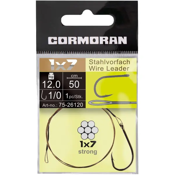 Struna 1X7 Wire Leader Carlig Nr.1 50cm 9kg 1buc