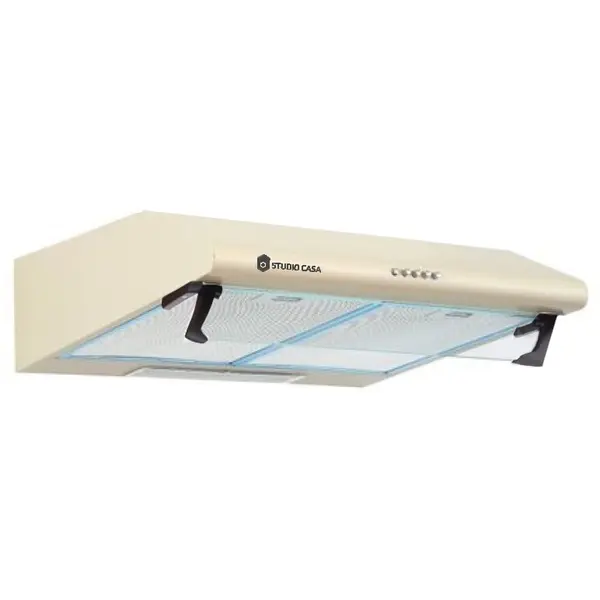 Studio Casa Hota clasica Alfa Studio Casa 60 cm, 2 motoare, 3 viteze, putere de absorbtie 483 mc/h, Bej