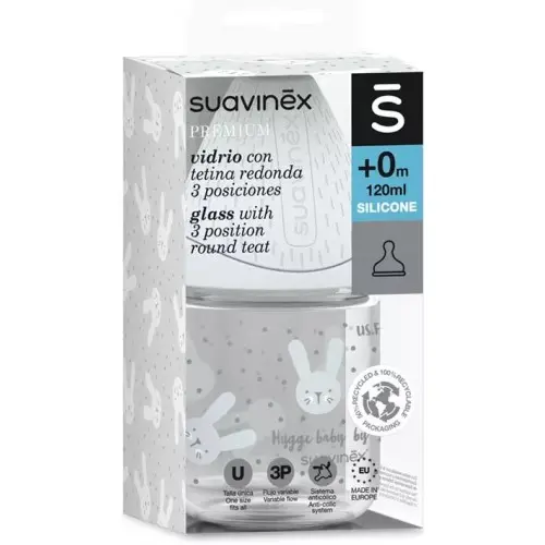 Suavinex Hygge biberon 150ml, cu tetina SX Pro, iepure, gri (306668) Zephyr Labs