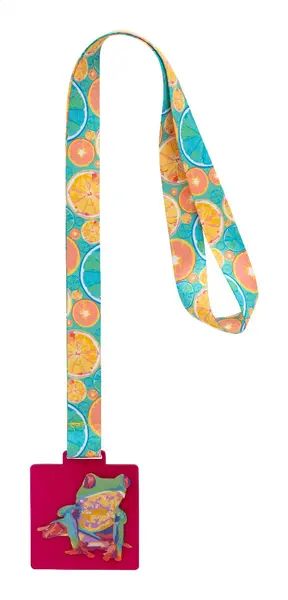 Subdal Colour Square medalie personalizată - roz transparent