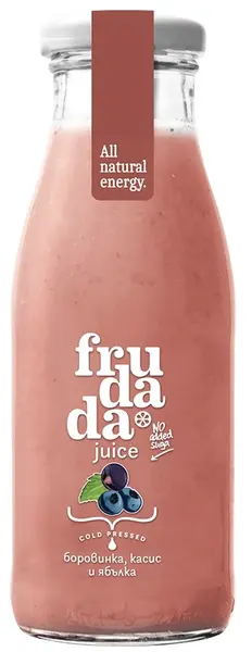 Suc, afine, coacăze negre și măr, 250 ml, Frudada