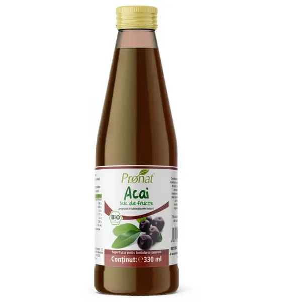 Suc de acai 100%, bio, 330 ml