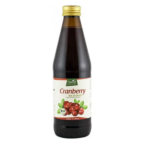 Suc de Merisoare, Afine Rosii,100%, BIO, 330 ml Medicura