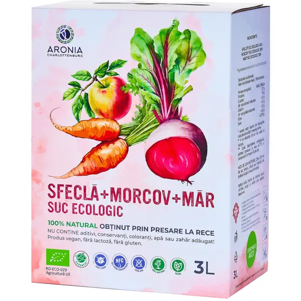 Suc de Sfeclă, Morcov și Măr 100% Natural și Ecologic 3L
