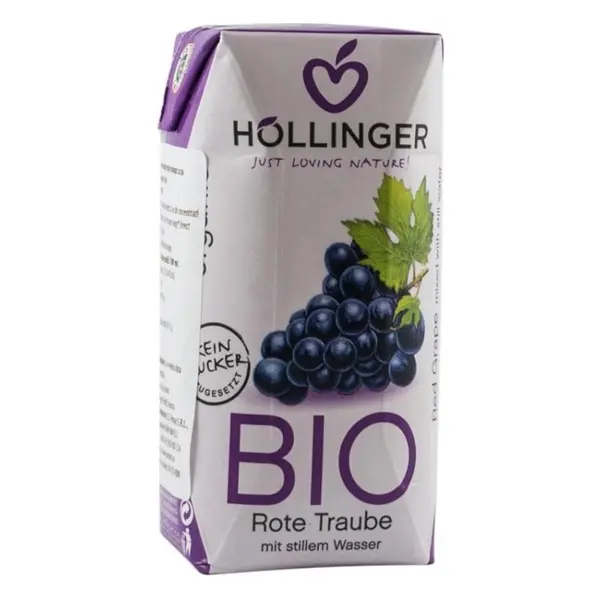 Suc de Struguri Rosii BIO cu Pai, 200 ml, Hollinger