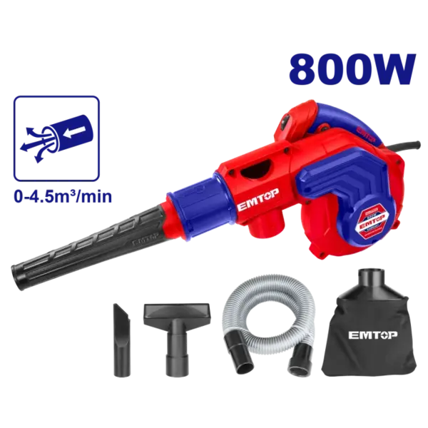 Suflanta cu aspirator 800W, set suplimentar perii motor - EABR8001, EMTOP