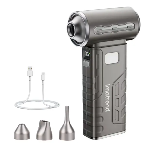 Suflanta de aer portabila IMA Trend Turbo Fan 140000 RPM – 4 trepte de putere, baterie 3000 mAh, incarcare USB-C, Gri