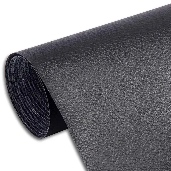 Sul autoadeziv LY din piele ecologica (imitatie piele) 0.45 x 3.0m NEGRU cu textura