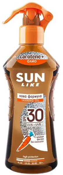 Sun Like Carotene+ Ulei pentru bronzare rapidă și protecție, SPF30, 200 ml
