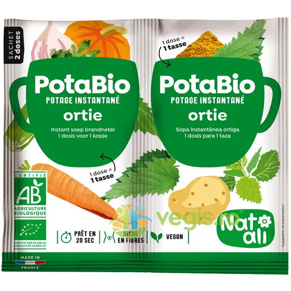Supa Instant cu Urzica si Legume Ecologica/Bio 2x8.5g