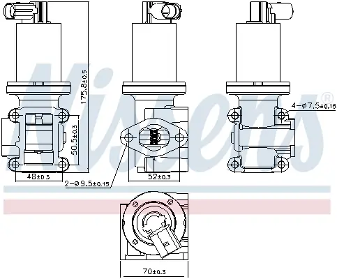 Supapa EGR ALFA ROMEO 147, 156, 159, 166, BRERA, GT, SPIDER; CADILLAC BLS; FIAT BRAVO II, CROMA, STILO; LANCIA THESIS; OPEL ASTRA H, ASTRA H GTC, SIGNUM, VECTRA C, VECTRA C GTS 1.9D 2.4D dupa 2002