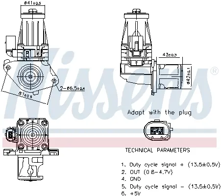 Supapa EGR potrivit ALFA ROMEO MITO; FIAT 500, 500 C, 500L, DOBLO, DOBLO CARGO, FIORINO, FIORINO MINIVAN, GRANDE PUNTO, IDEA, PANDA, PUNTO, PUNTO EVO, QUBO, STRADA; LANCIA MUSA 1.2 1.2LPG 1.3D 01.04-