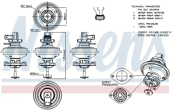 Supapa EGR potrivit BMW Seria 1 (E81), 1 (E82), 1 (E87), 1 (E88), 3 (E90), 3 (E91), 3 (E92), 3 (E93), 5 (E60), 5 (E61), X3 (E83) 2.0D 09.06-12.13