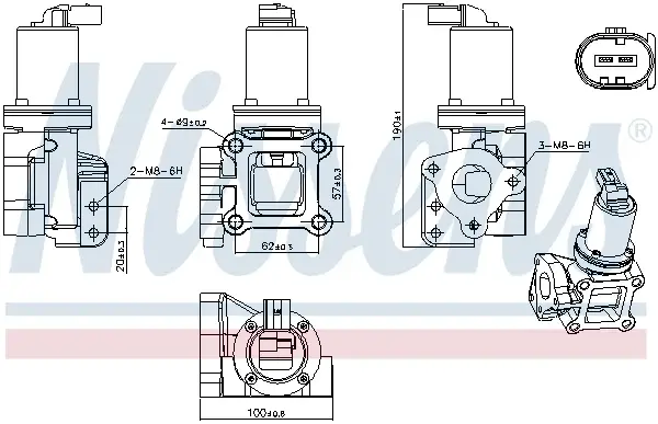Supapa EGR potrivit HYUNDAI H-1, H-1 STAREX, H-1 CARGO, H-1 TRAVEL 2.5D 07.01-