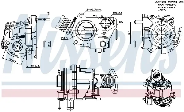 Supapa EGR potrivit IVECO DAILY III, DAILY IV, MASSIF; CITROEN JUMPER; FIAT DUCATO; PEUGEOT BOXER 3.0D 01.04-