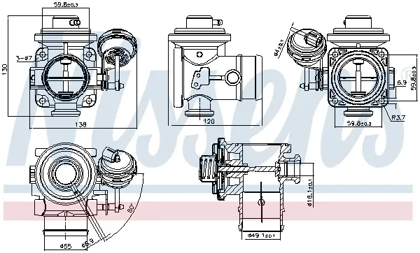 Supapa EGR potrivit VW LT 28-35 II, LT 28-46 II 2.5D 05.96-07.06